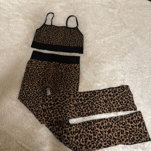 Fabletics’s seamless leopard set, top size large, pants size medium